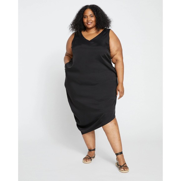 Universal Standard tank dress NEW size L Geneva Cooling Cupro v neck sleeveless - Picture 1 of 8